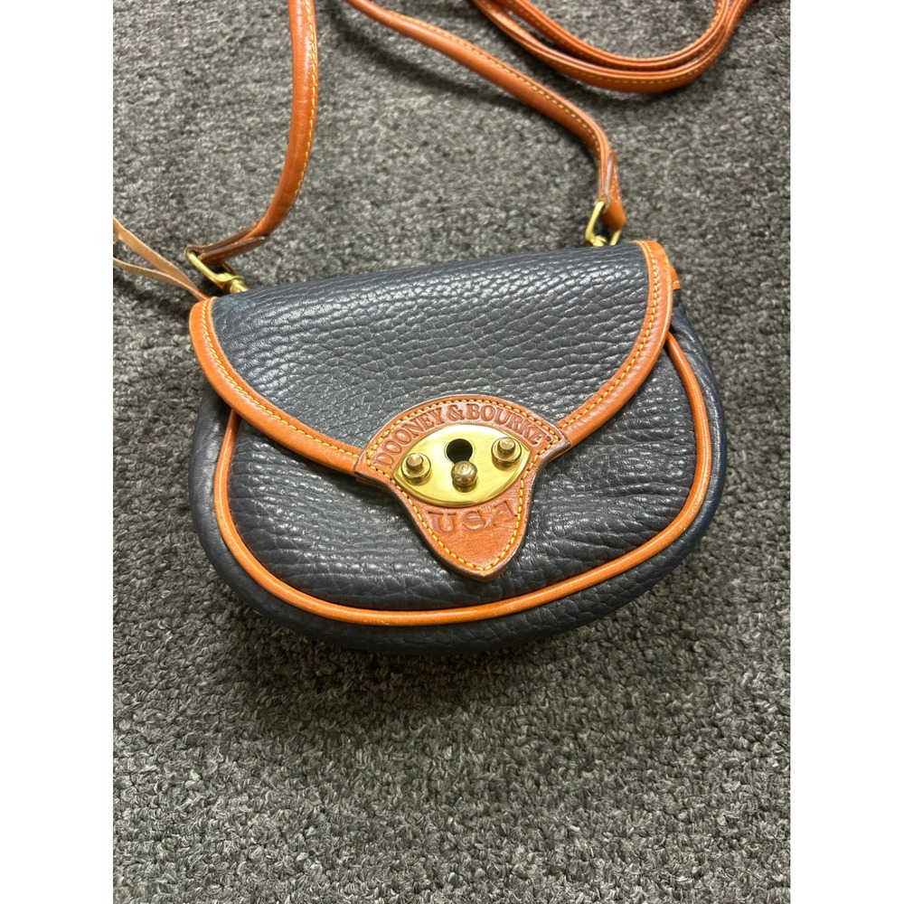 Dooney & Bourke Cavalry Crossbody Bag Navy Blue Womens Small Vintage USA Made - Picture 2 of 8